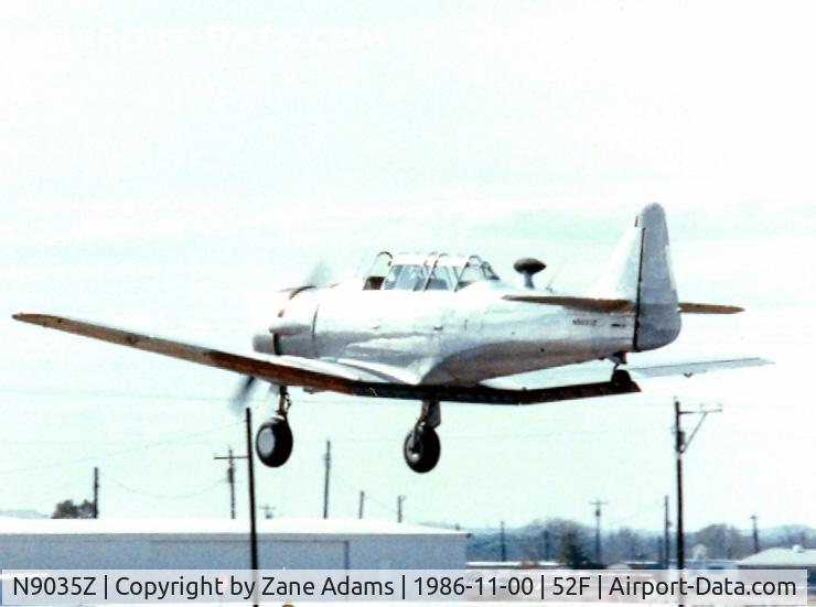 N9035Z, 1949 North American T-6G Texan C/N 168-094, AT-6 landing at Aero Valley (Nortwest Regional)