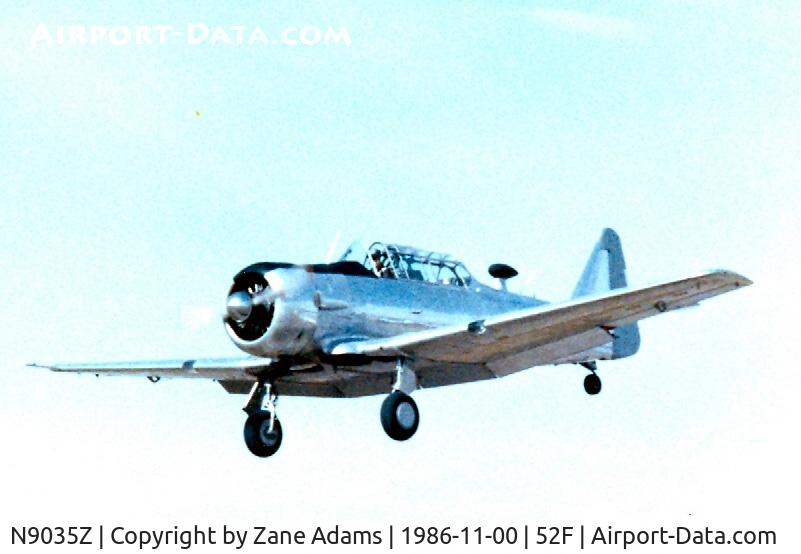 N9035Z, 1949 North American T-6G Texan C/N 168-094, AT-6 landing at Aero Valley (Nortwest Regional)