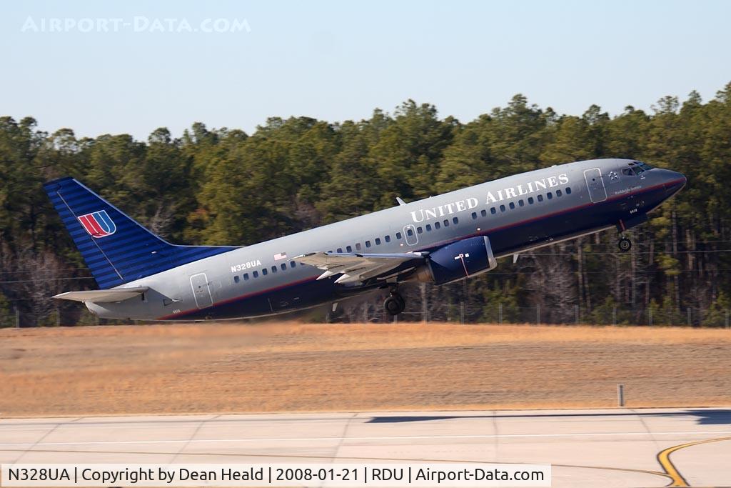 N328UA, 1988 Boeing 737-322 C/N 24148, United Airlines N328UA (FLT UAL241) departing RWY 5L enroute to Washington Dulles Int'l (KIAD).
