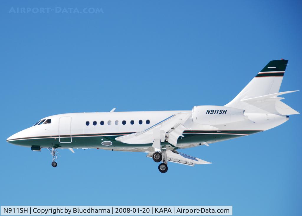 N911SH, 2000 Dassault Falcon 2000 C/N 125, Approach to 17L.