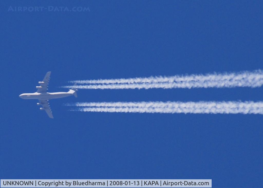 UNKNOWN, , C5 Galaxy flys over KAPA.