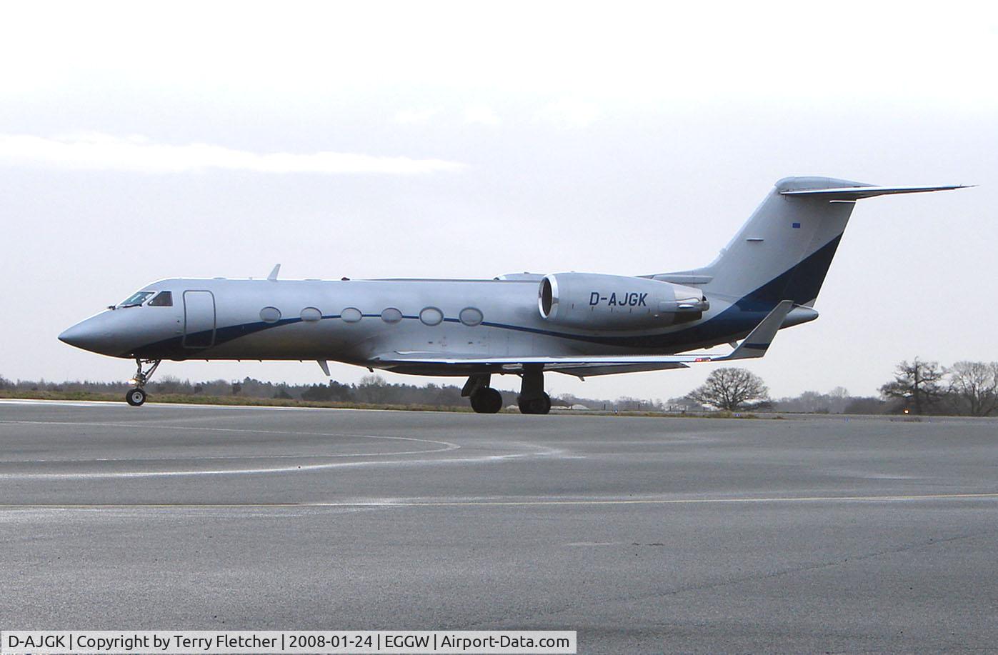 D-AJGK, Gulfstream Aerospace Gulfstream IV-SP C/N 1459, German Gulfstream at Luton in January 2008