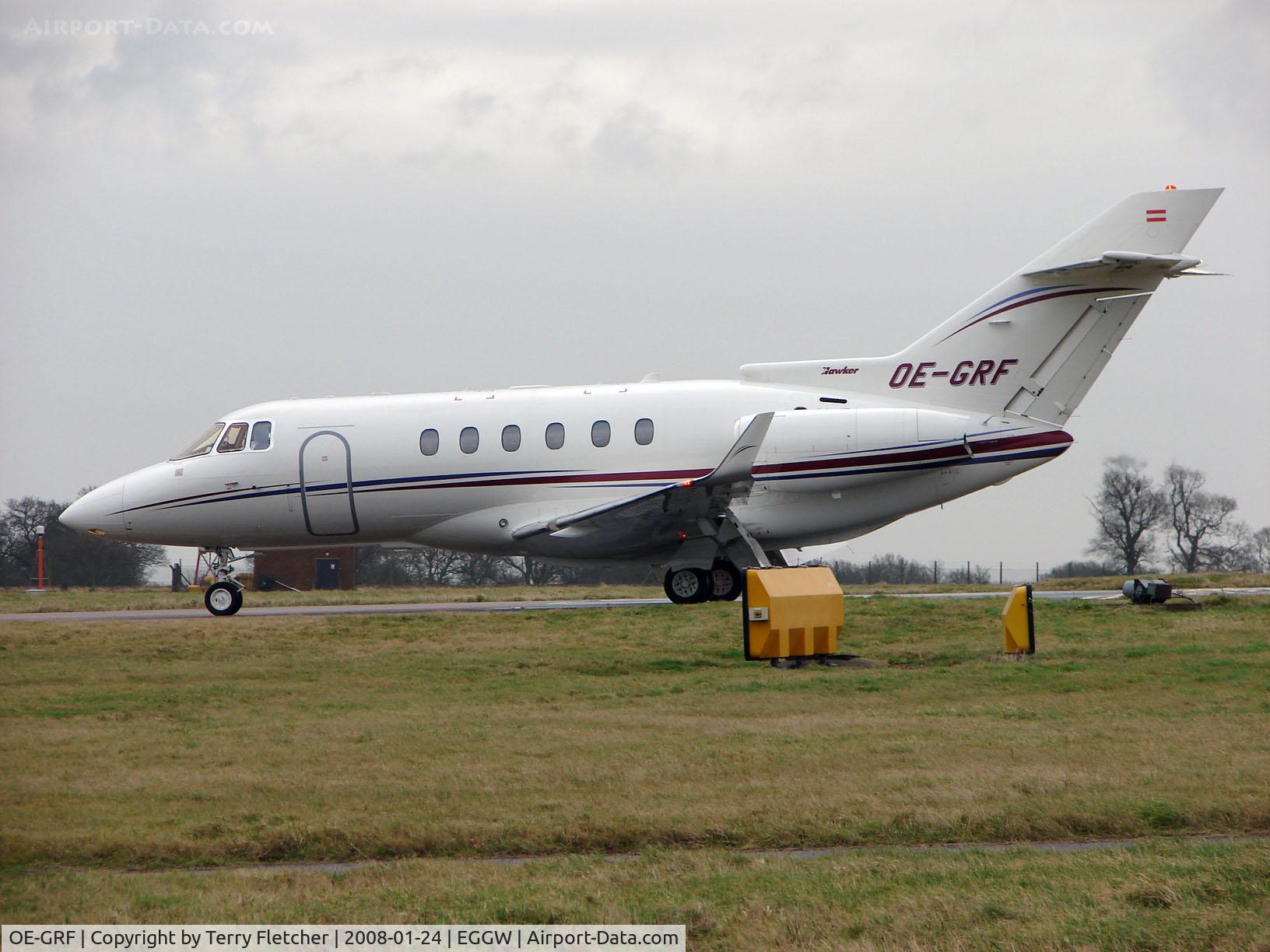 OE-GRF, 2006 Raytheon Hawker 850XP C/N 258813, Austrian Hawker at Luton in January 2008