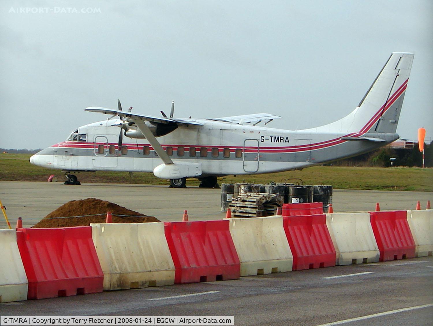G-TMRA, 1985 Short SD3-60-100 C/N SH.3686, Waiting its next Freight load at Luton in January 2008