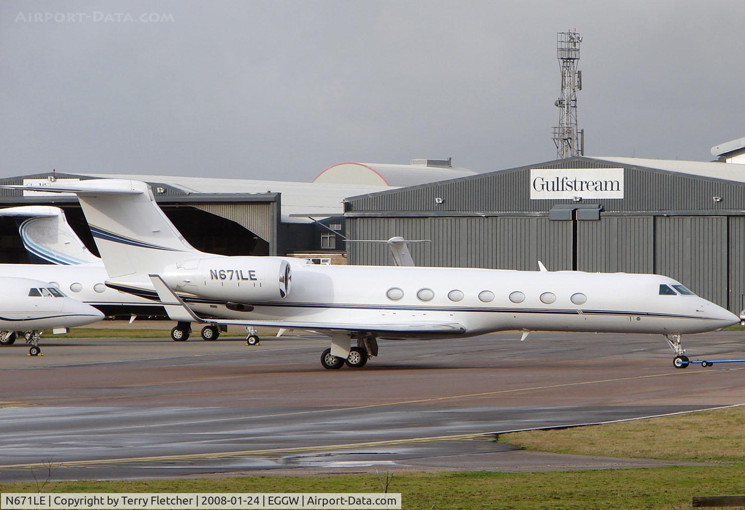 N671LE, 2006 Gulfstream Aerospace G-V-SP Gulfstream G550 C/N 5130, Based G550 at Luton in January 2008