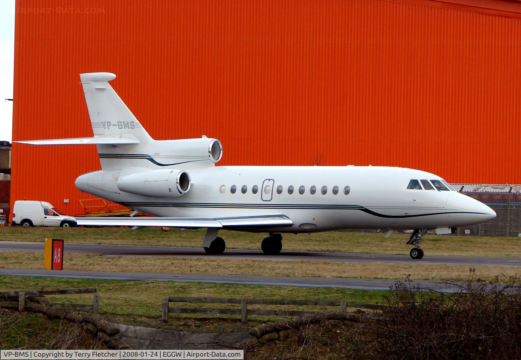 VP-BMS, 1999 Dassault Falcon 900EX C/N 42, Falcon 900EX at Luton in January 2008