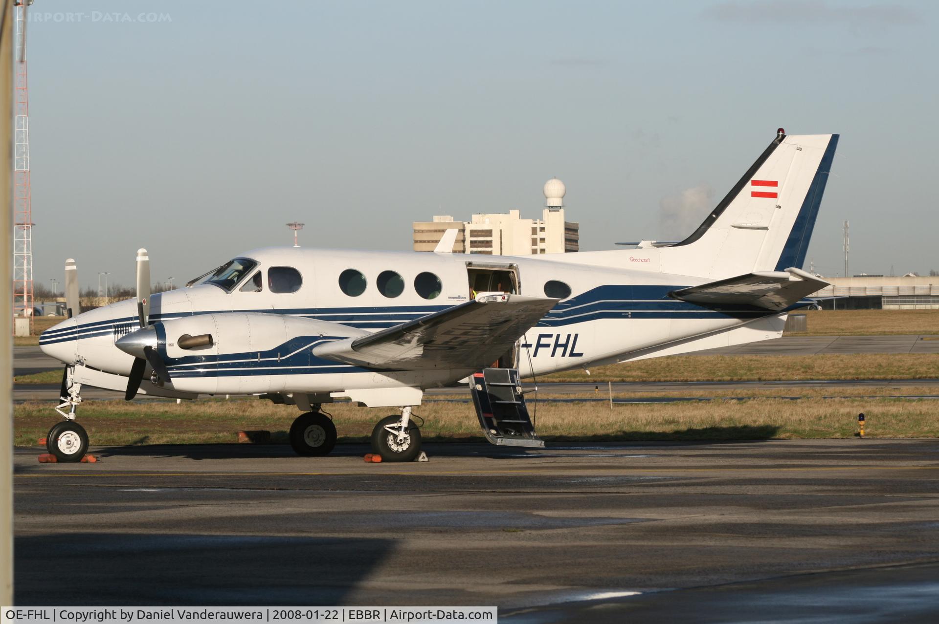OE-FHL, 1985 Beech C90A King Air King Air C/N LJ-1115, parked on ABELAG apron