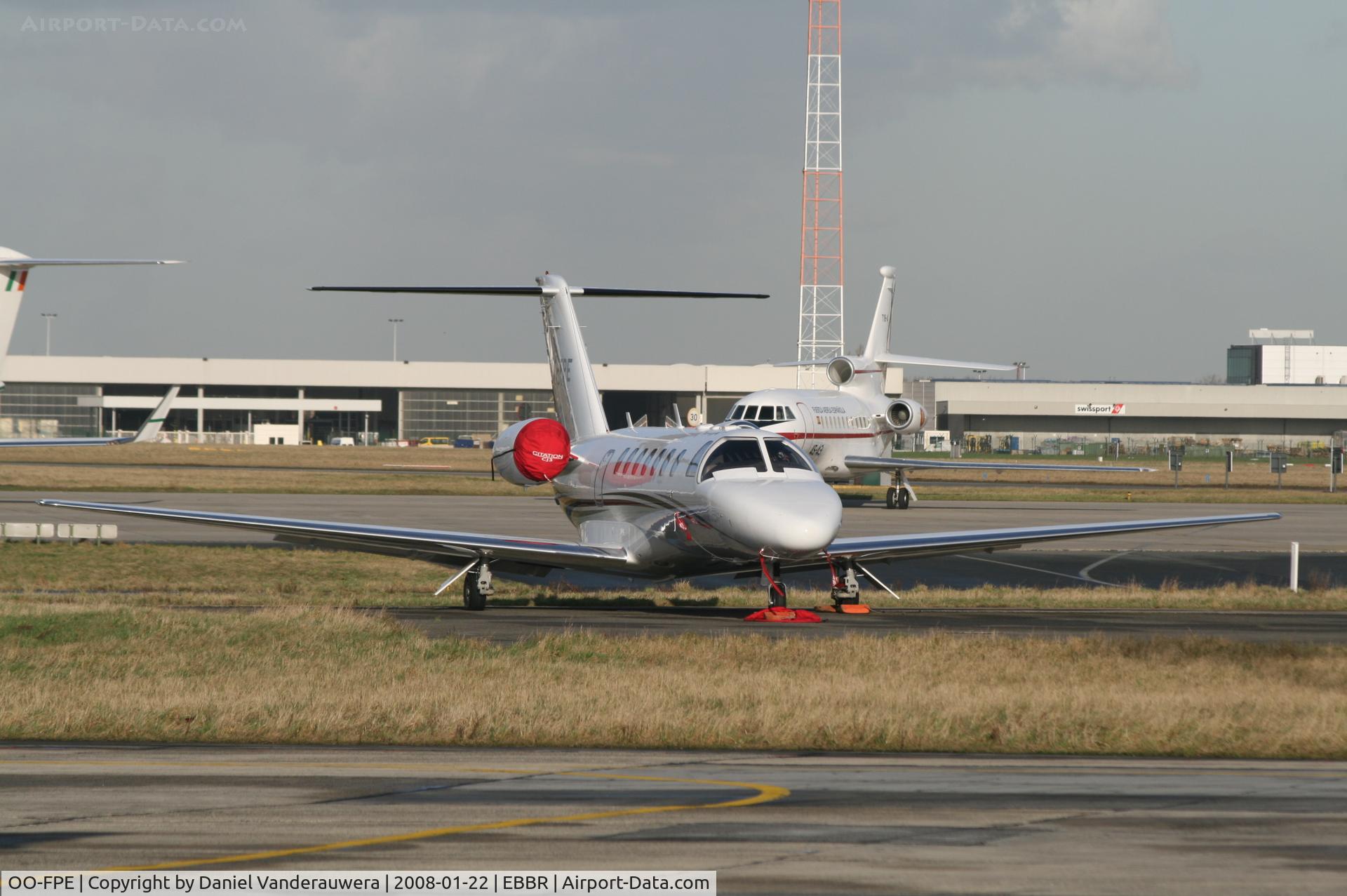 OO-FPE, 2007 Cessna 525B CitationJet CJ3 C/N 525B-0158, parked on ABELAG apron