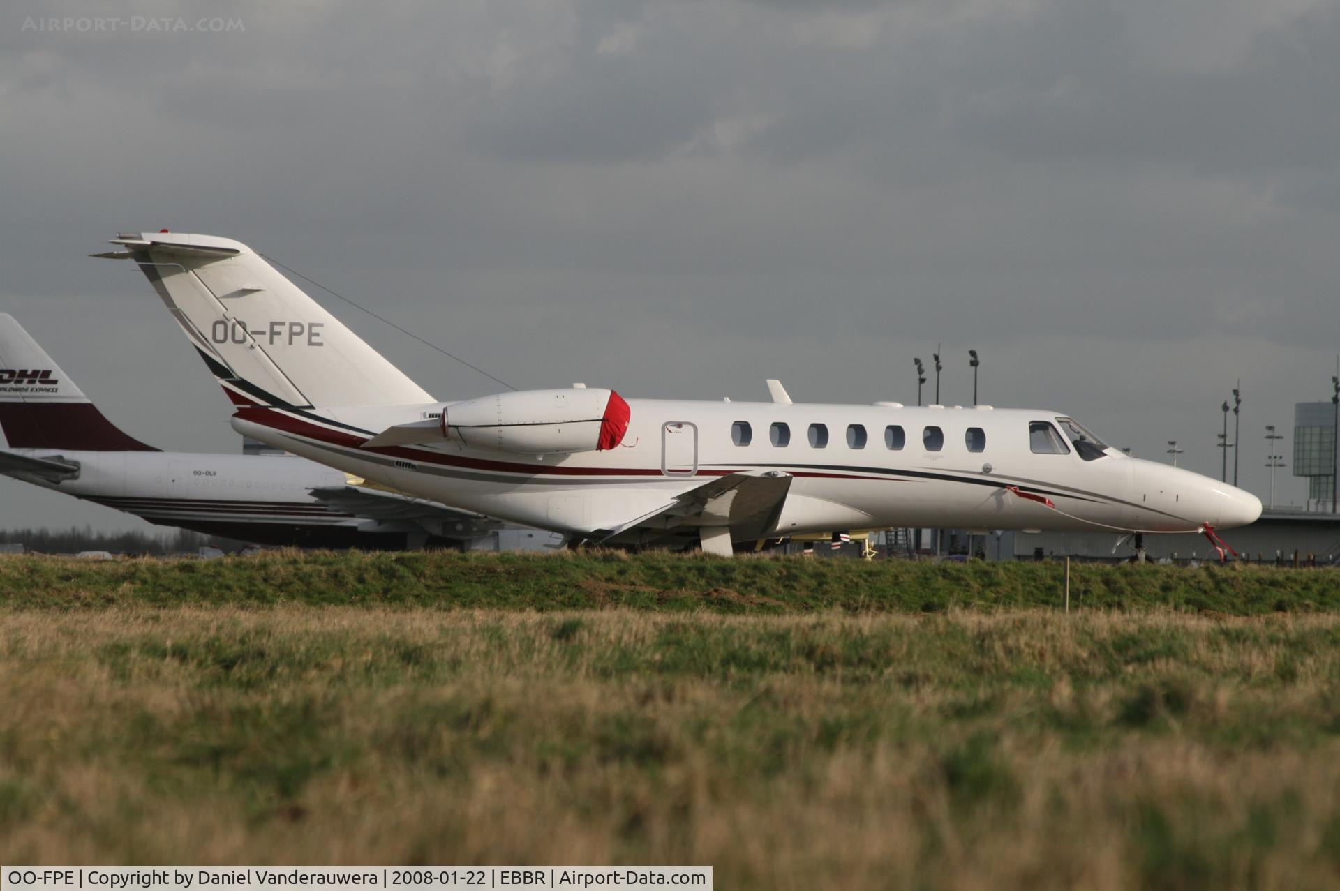 OO-FPE, 2007 Cessna 525B CitationJet CJ3 C/N 525B-0158, parked on ABELAG apron