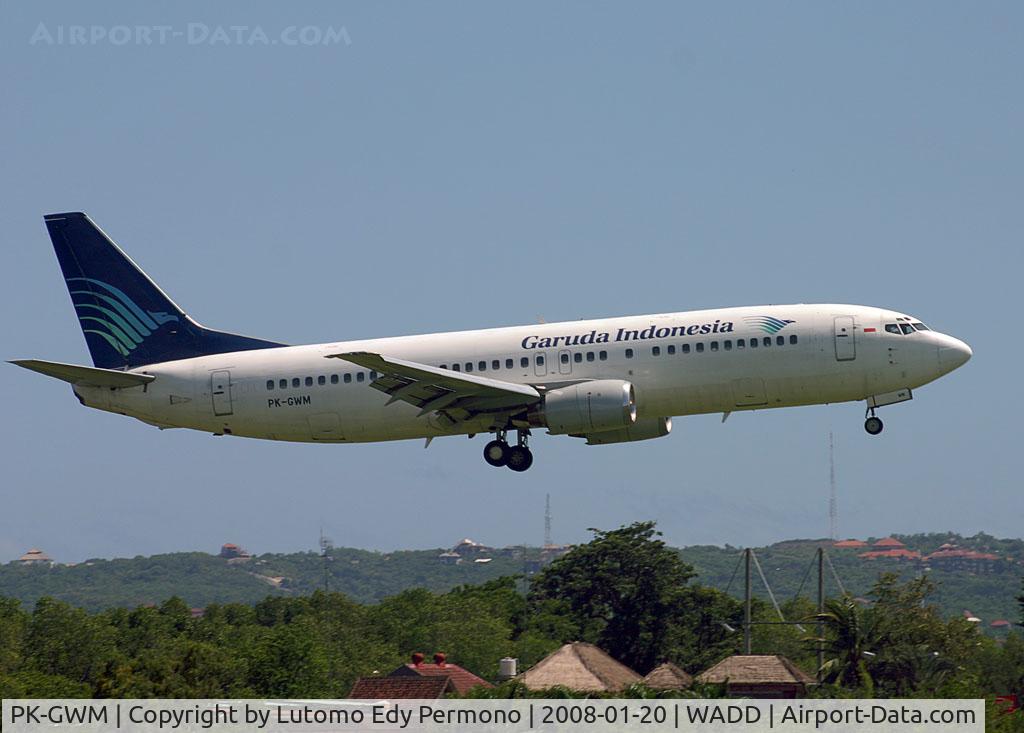 PK-GWM, Boeing 737-4U3 C/N 25715, Just landing at Denpasar/WADD Airport