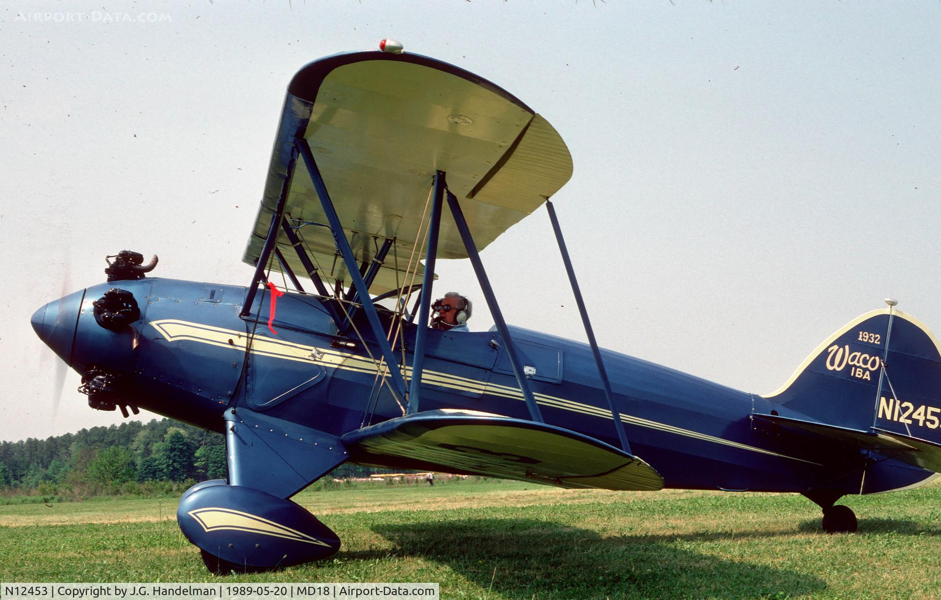 N12453, 1932 Waco IBA C/N 3603, Warming up at Horn Point MD