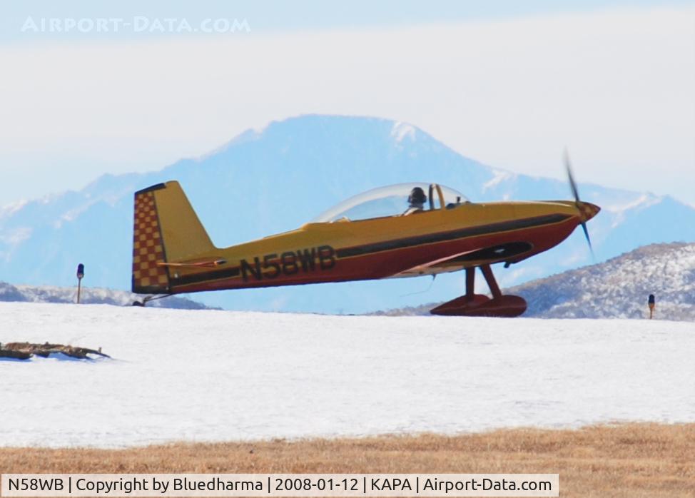N58WB, 1999 Vans RV-8 C/N 80390, Waiting for clearance on 17L. Pikes Peak in the distance.