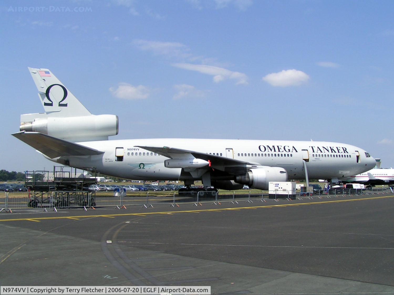 N974VV, 1979 Douglas KDC-10-40l C/N 46974, Omega DC10 tanker displayed at 2006 Farnborough Air Show