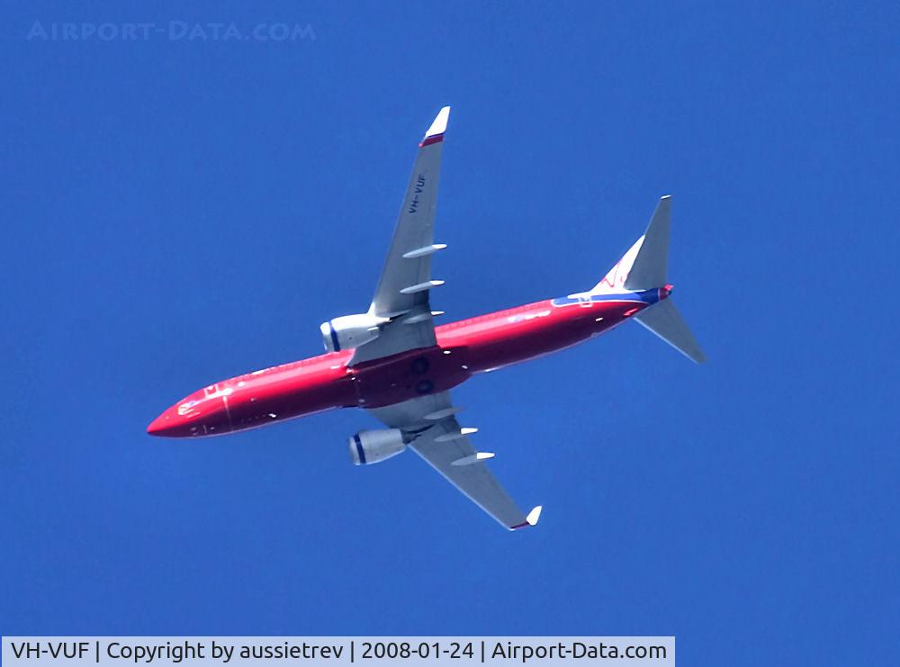 VH-VUF, 2005 Boeing 737-8FE C/N 34168, Approaching Brisbane from the South
