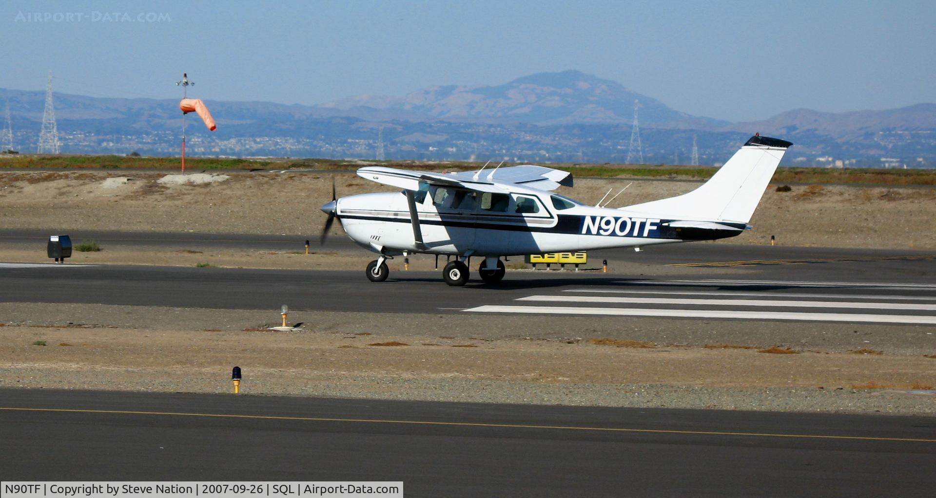 N90TF, 1980 Cessna U206G Stationair C/N U20605859, 1980 Cessna U206G rolling @ San Carlos, CA