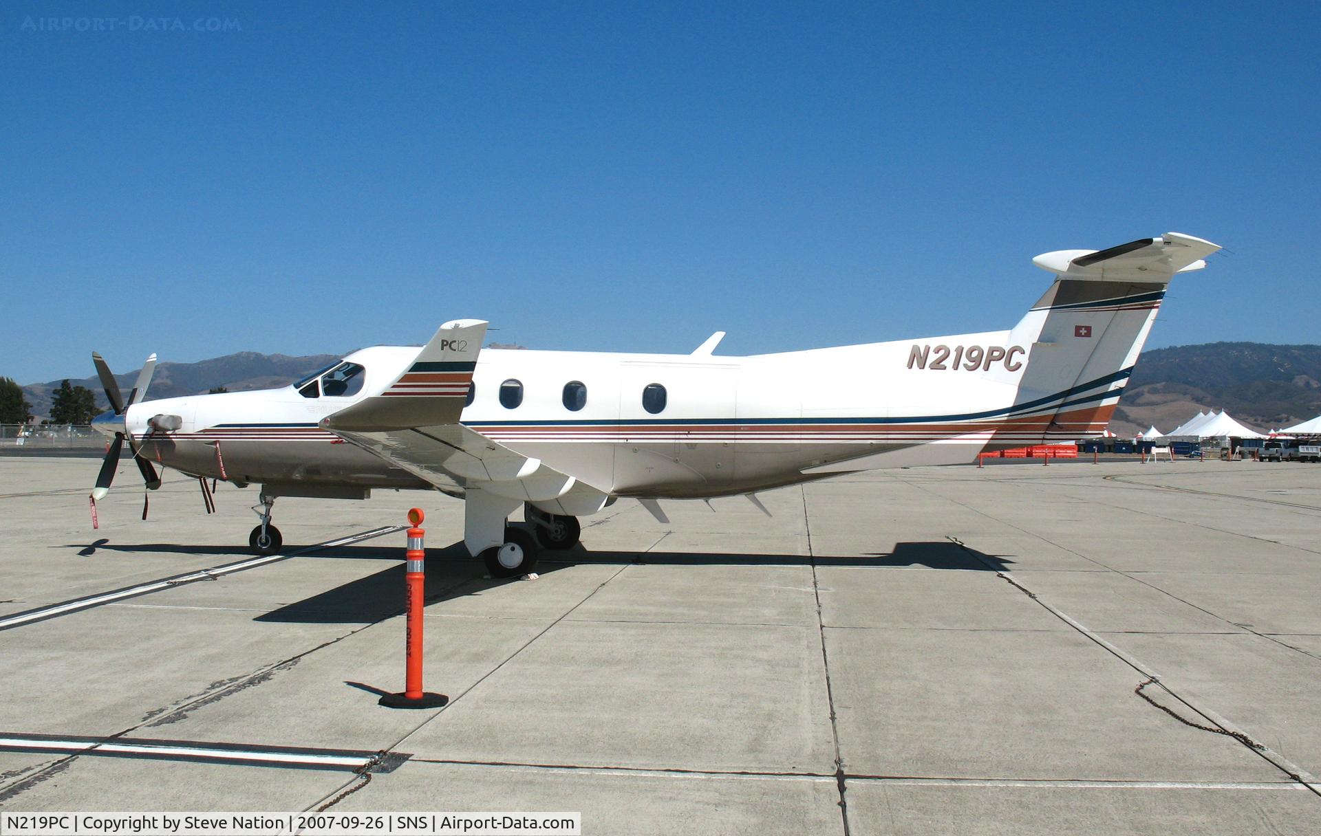 N219PC, 1998 Pilatus PC-12/45 C/N 219, 1998 Pilatus PC-12/45 @ Salinas Municipal Airport, CA