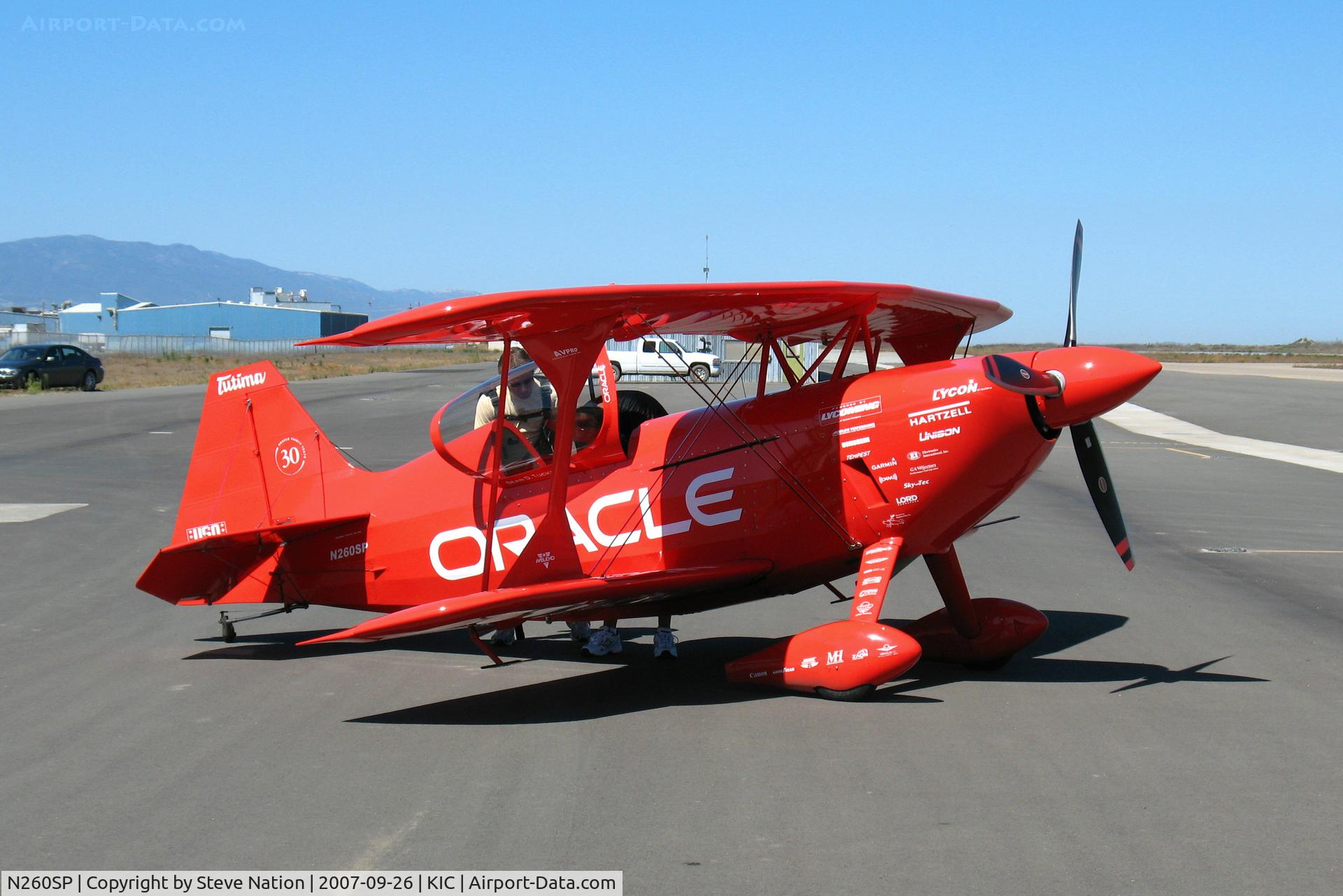 N260SP, 1981 Pitts S-2S Special C/N 1114C, Vibrantly-painted ORACLE/Tutima 1981 Oliver Steven R PITTS S-2S @ Mesa Del rey (King City) Municipal Airport, CA