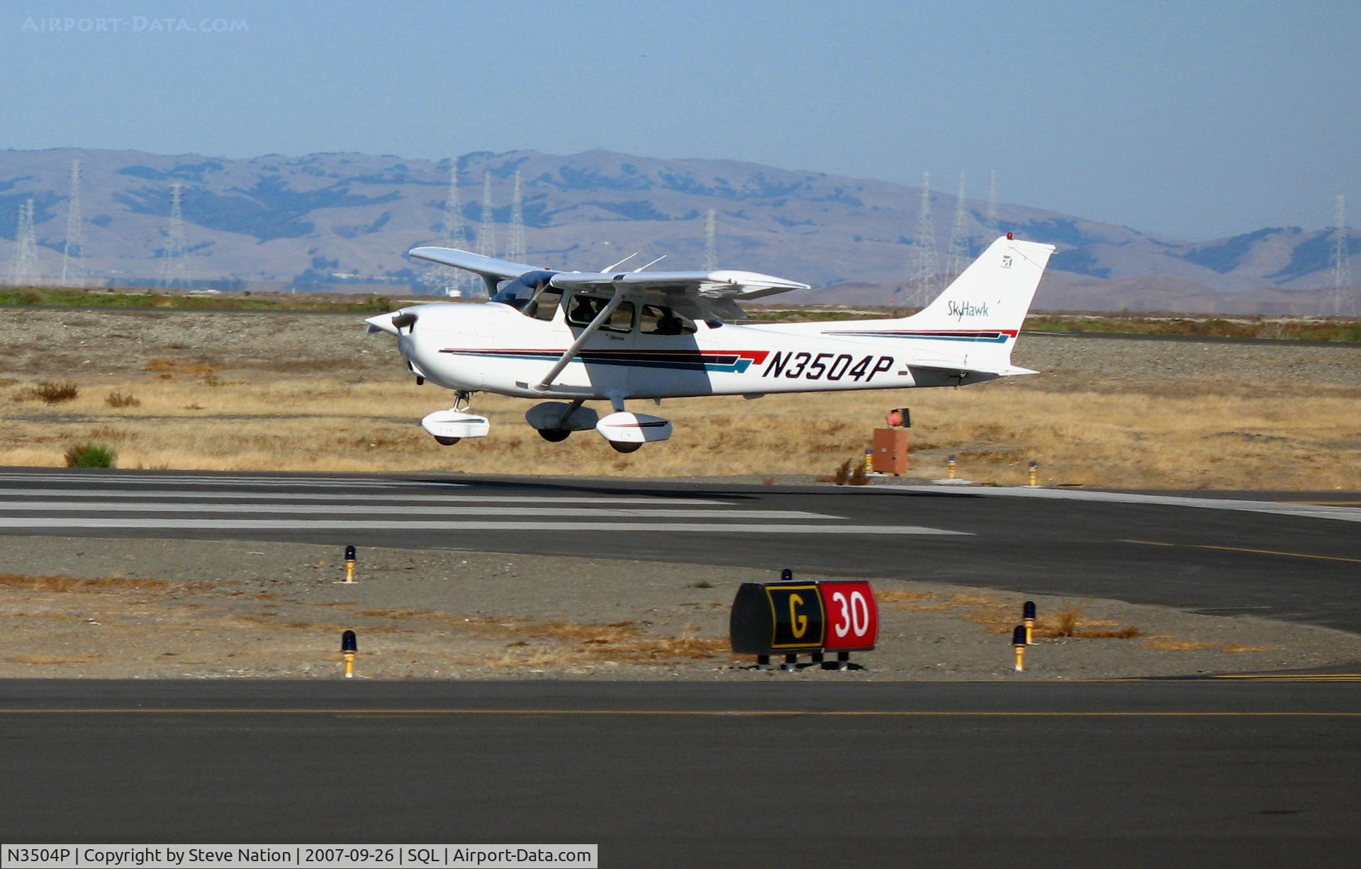 N3504P, 2001 Cessna 172R C/N 17281053, 2001 Cessna 172R on final @ San Carlos Airport, CA