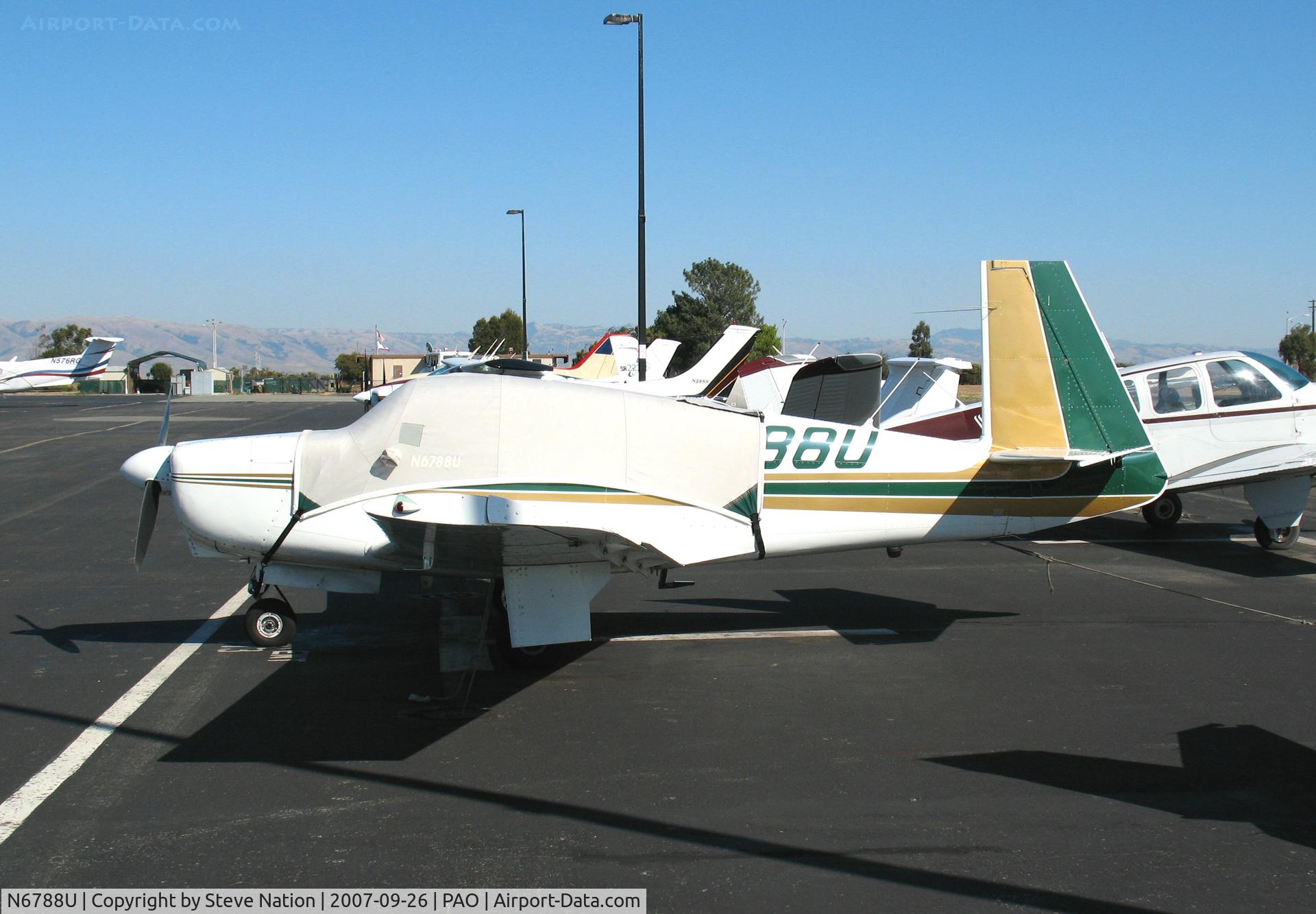 N6788U, 1963 Mooney M20D Master C/N 174, 1963 Mooney M20D (with cover) @ Palo Alto Airport, CA