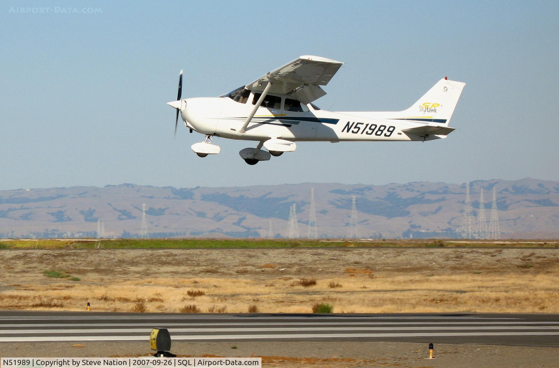N51989, 2002 Cessna 172S C/N 172S9095, 2002 Cessna 172S on final approach @ San Carlos Airport, CA