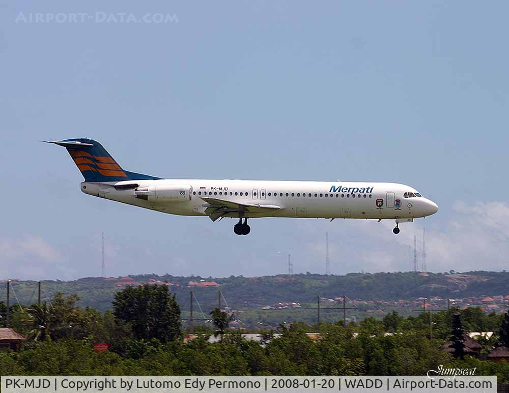 PK-MJD, 1993 Fokker 100 (F-28-0100) C/N 11474, F-100 belonging to Merpati Airlines