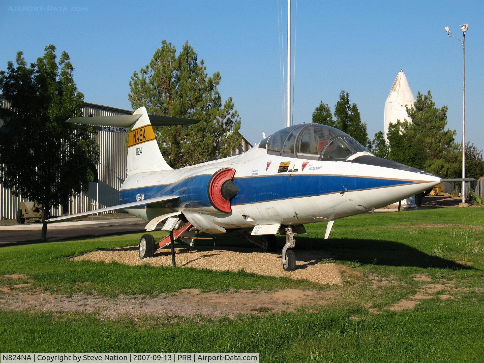N824NA, 1961 Lockheed TF-104G Starfighter C/N 583D-5735, Retired NASA Lockheed TF-104G at Estrella Air Museum @ Paso Robles Municipal Airport, CA