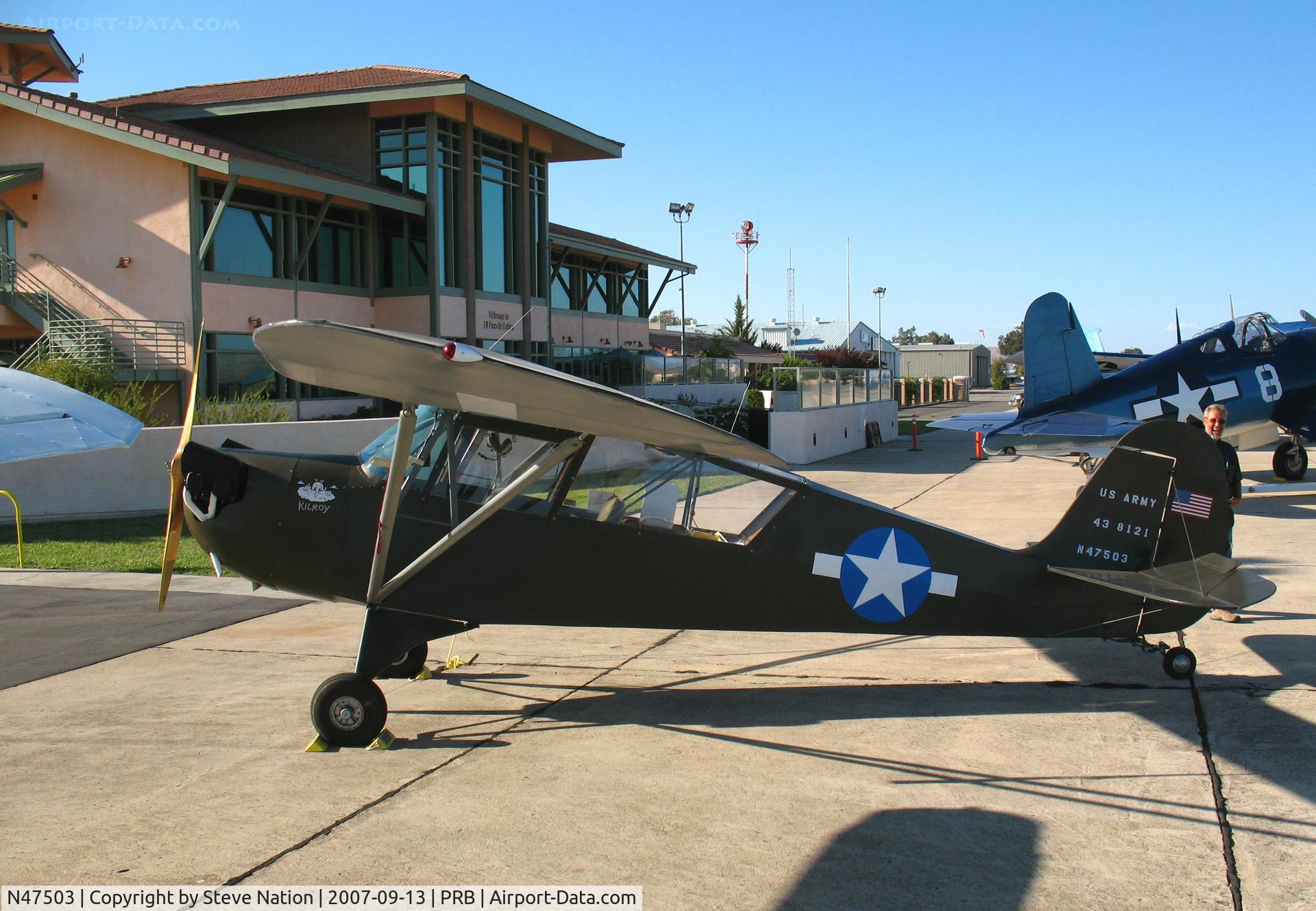 N47503, 1943 Aeronca 0-58B Grasshopper C/N 058B-8212, 1943 Aeronca 0-58B as U.S. Army 43-8121 