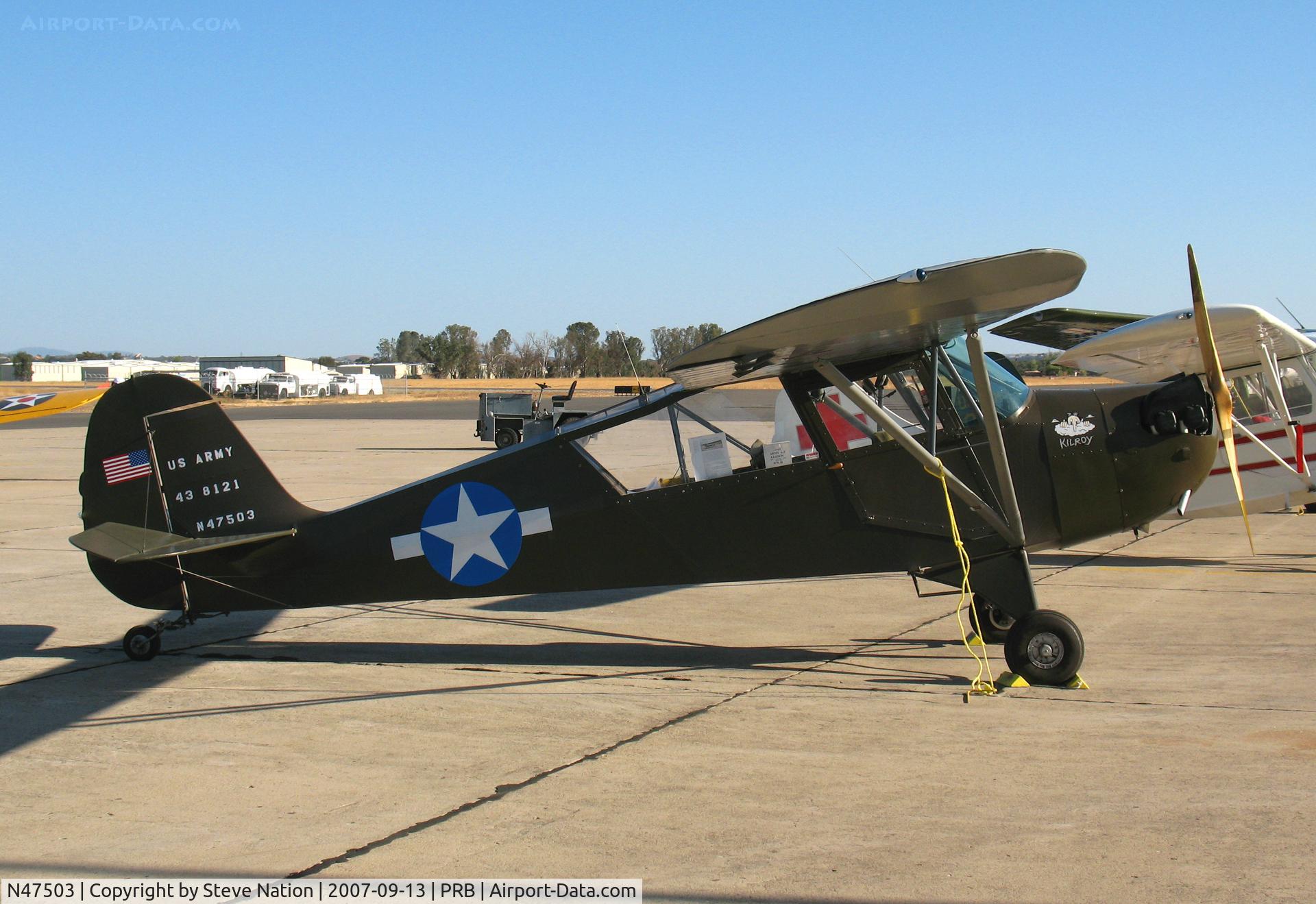 N47503, 1943 Aeronca 0-58B Grasshopper C/N 058B-8212, 1943 Aeronca 0-58B as U.S. Army 43-8121 