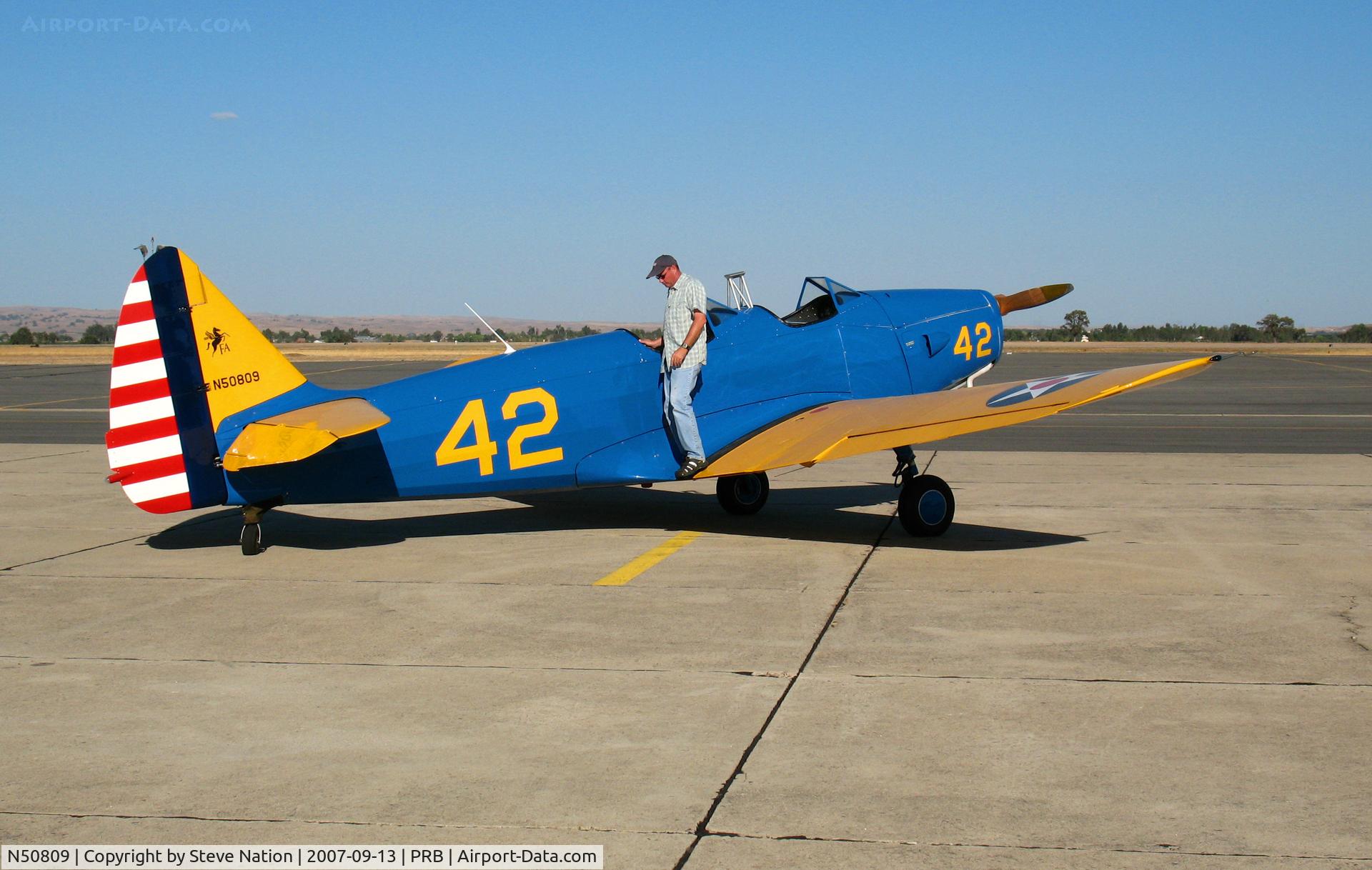 N50809, 1942 Fairchild M-62A C/N 7763AE, 1942 Fairchild M-62A in USAAC c/s at #42  @ Paso Robles Municipal Airport, CA