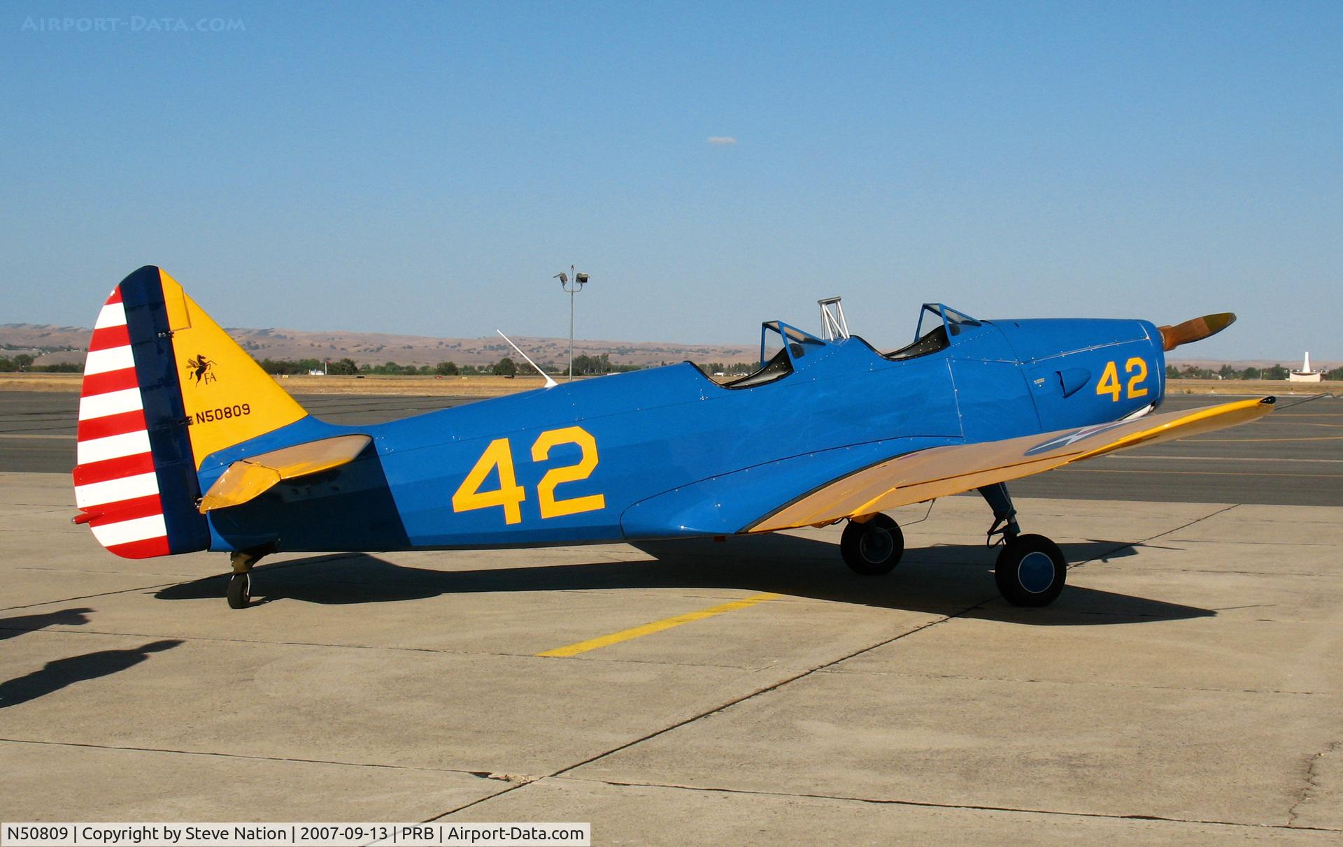 N50809, 1942 Fairchild M-62A C/N 7763AE, 1942 Fairchild M-62A in USAAC c/s at #42  @ Paso Robles Municipal Airport, CA