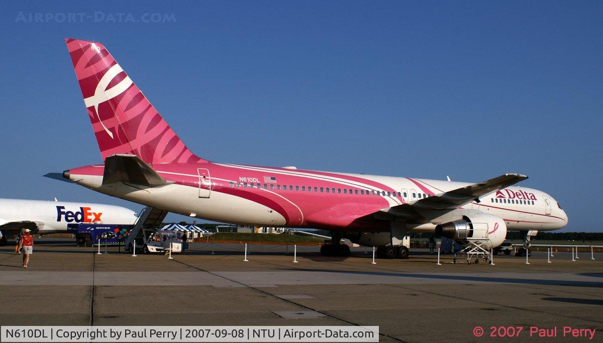 N610DL, 1985 Boeing 757-232 C/N 22817, Supporting Breast Cancer Awareness