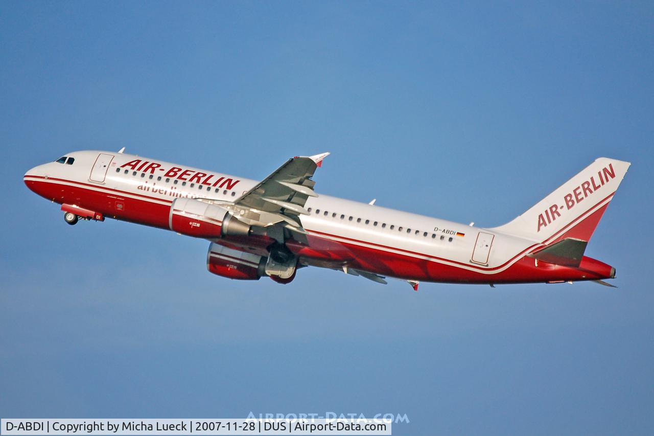 D-ABDI, 2006 Airbus A320-214 C/N 2853, Climbing out of Duesseldorf