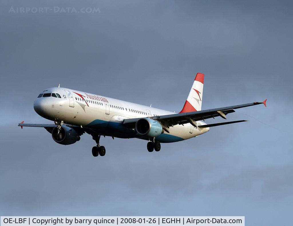 OE-LBF, 2001 Airbus A321-211 C/N 1458, INBOUND FROM INNSBRUCK.