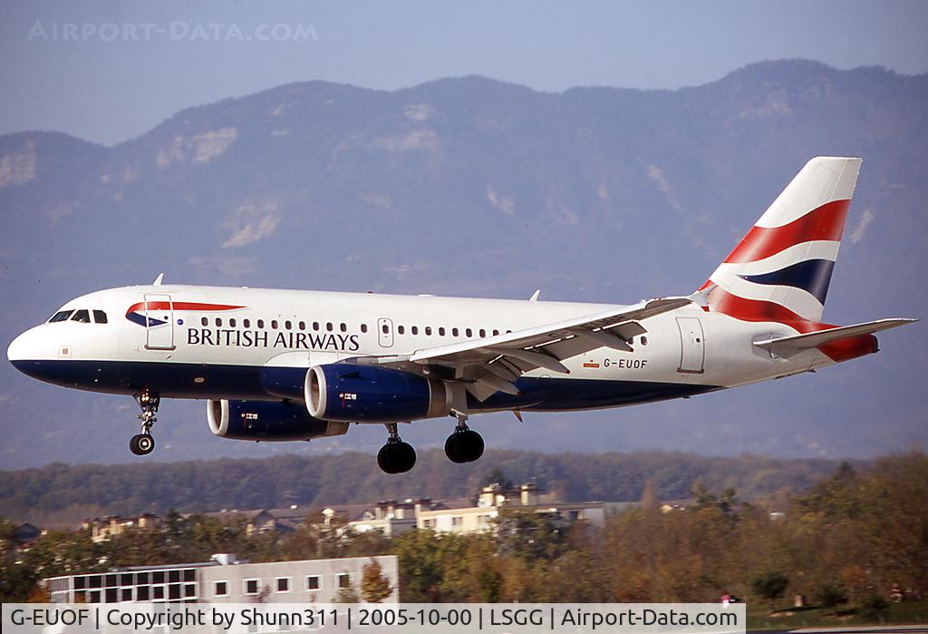 G-EUOF, 2001 Airbus A319-131 C/N 1590, Landing rwy 23