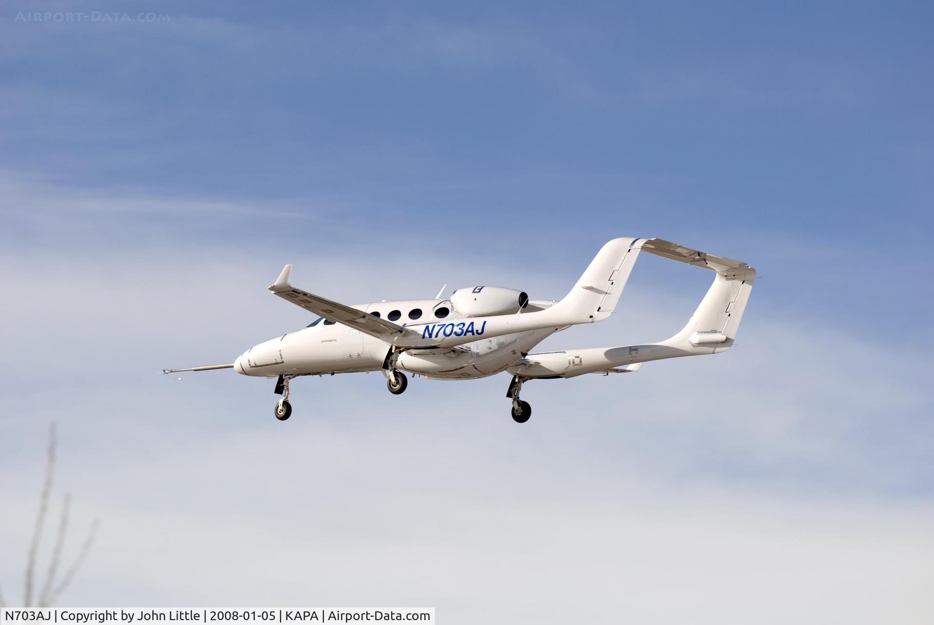 N703AJ, 2007 Adam Aircraft A700 C/N 0003, Over the numbers to 17L