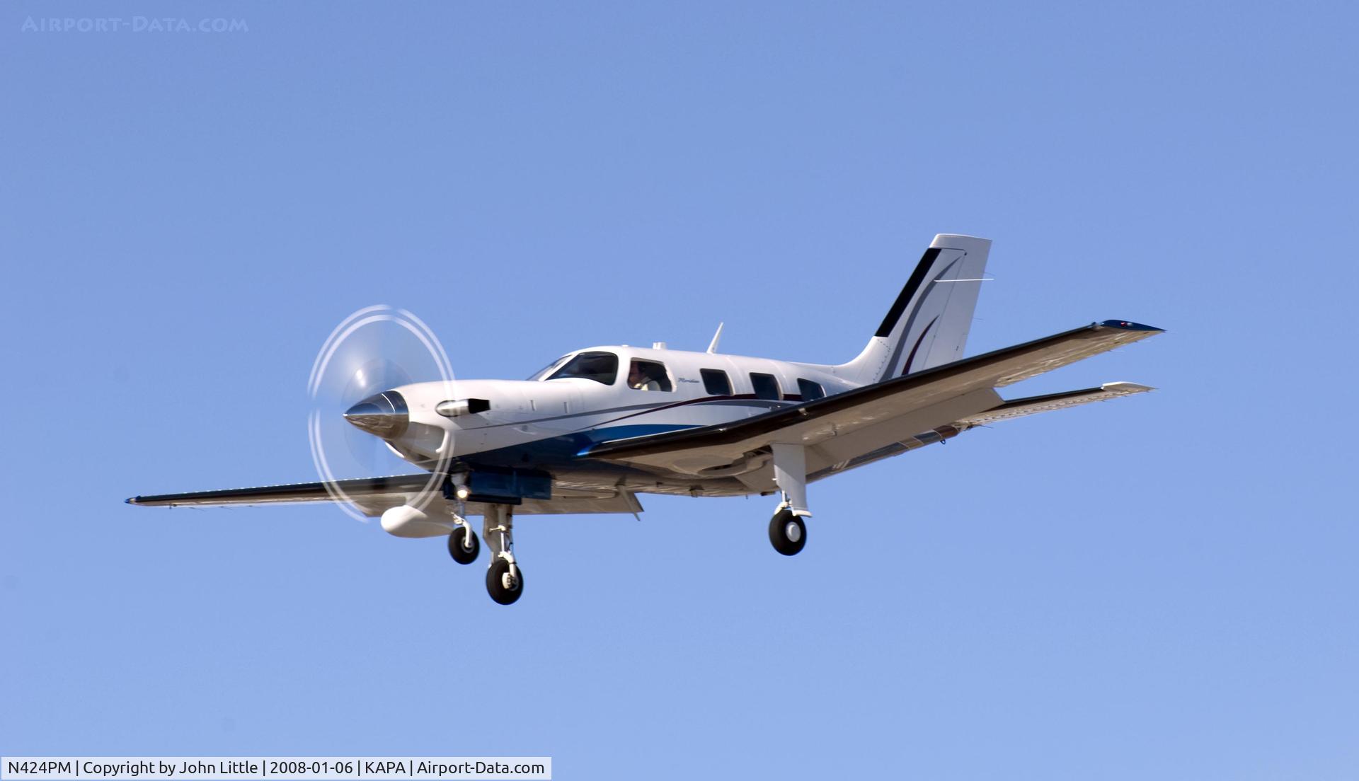 N424PM, 2007 Piper PA-46-500TP C/N 4697288, Approach to 17L