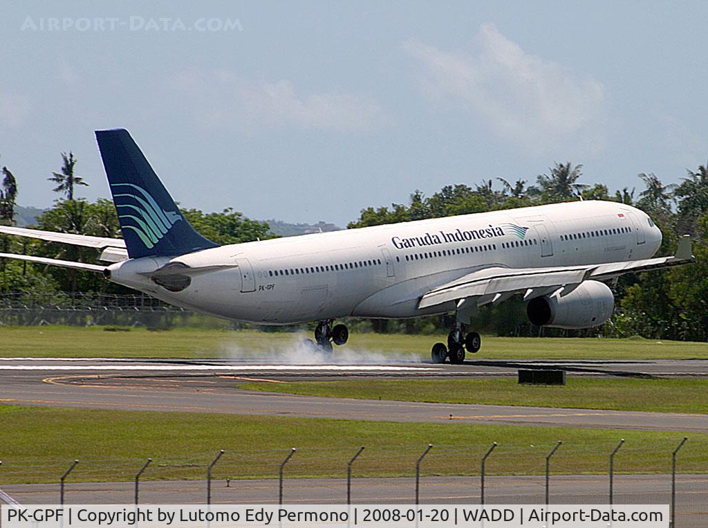 PK-GPF, 1997 Airbus A330-341 C/N 153, Just landed at RW 27