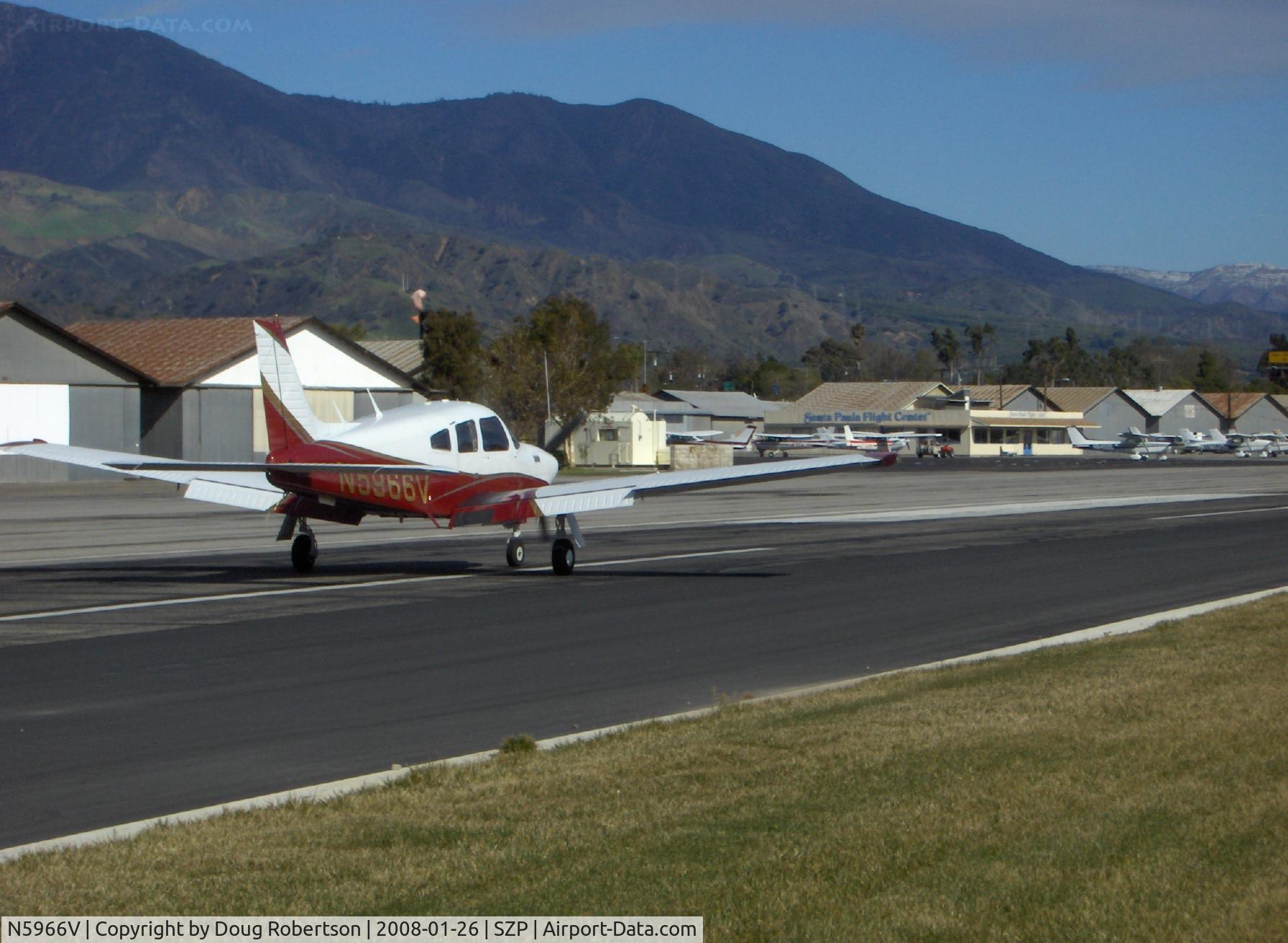 N5966V, 1977 Piper PA-28R-201T Cherokee Arrow III C/N 28R-7703172, 1977 Piper PA-28R-201T TURBO ARROW III, Continental TSIO-360-F 200 Hp, first year of tapered wing, landing roll Rwy 04
