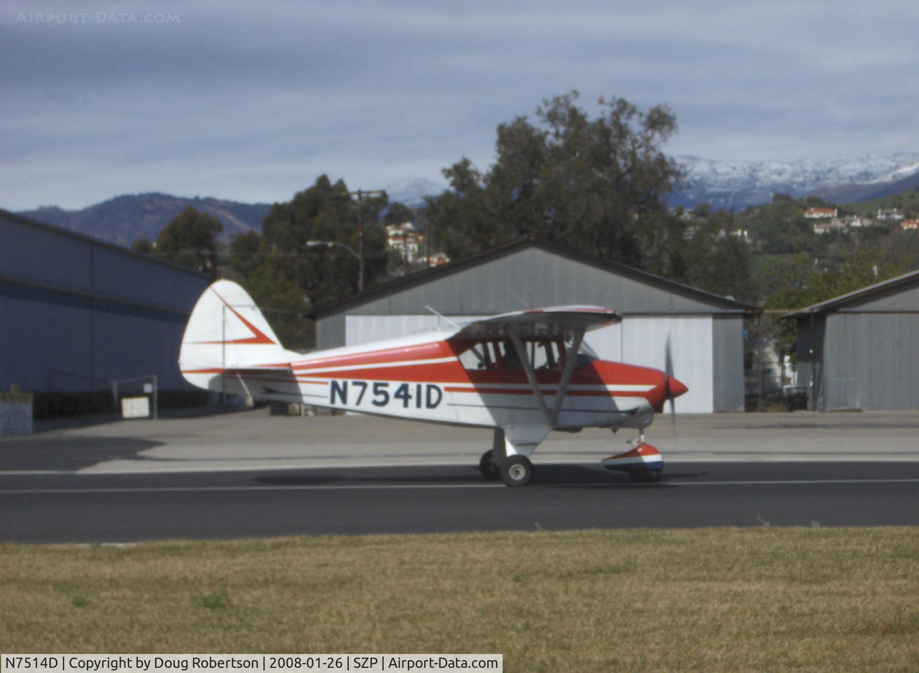 N7514D, 1957 Piper PA-22-150 C/N 22-5242, 1957 Piper PA-22-150 TRI-PACER Caribbean, Lycoming O-320 150 Hp, takeoff roll Rwy 04