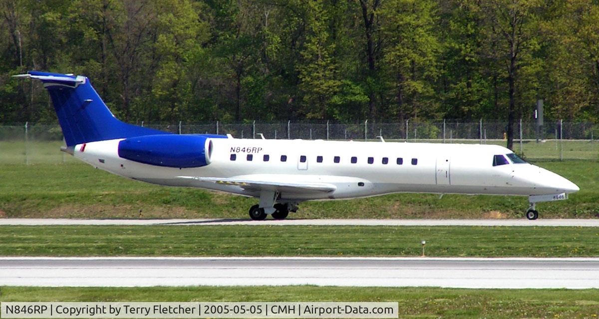 N846RP, 2002 Embraer ERJ-135LR (EMB-135LR) C/N 145600, An unmarked Legacy taxies in at Columbus Ohio