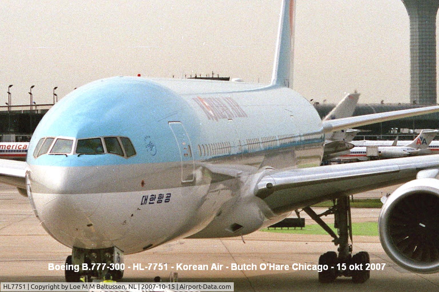 HL7751, 2007 Boeing 777-2B5/ER C/N 34210, Docking Therminal-2 Chicago O'Hare Int'l