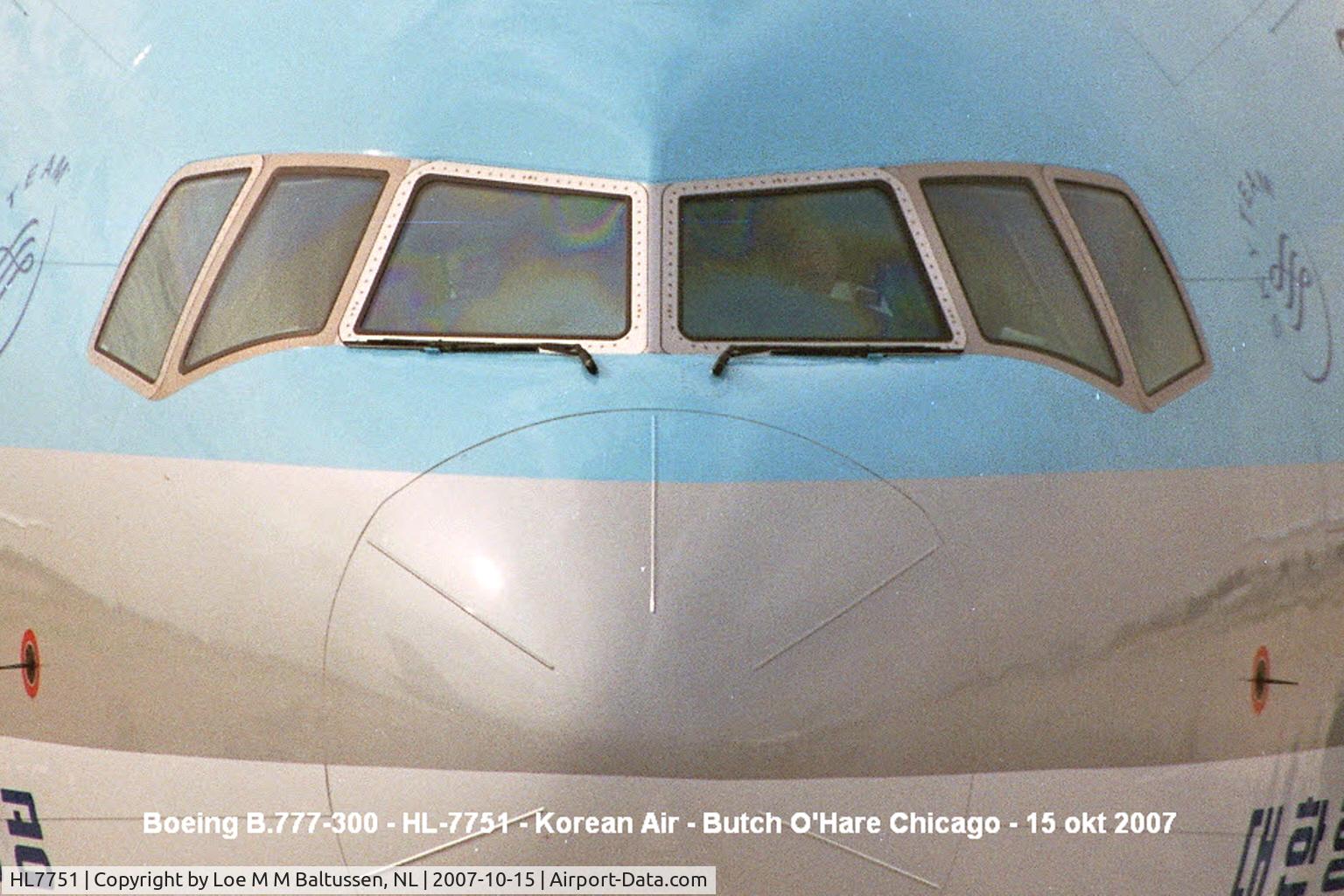 HL7751, 2007 Boeing 777-2B5/ER C/N 34210, Docking Therminal-2 Chicago O'Hare Int'l