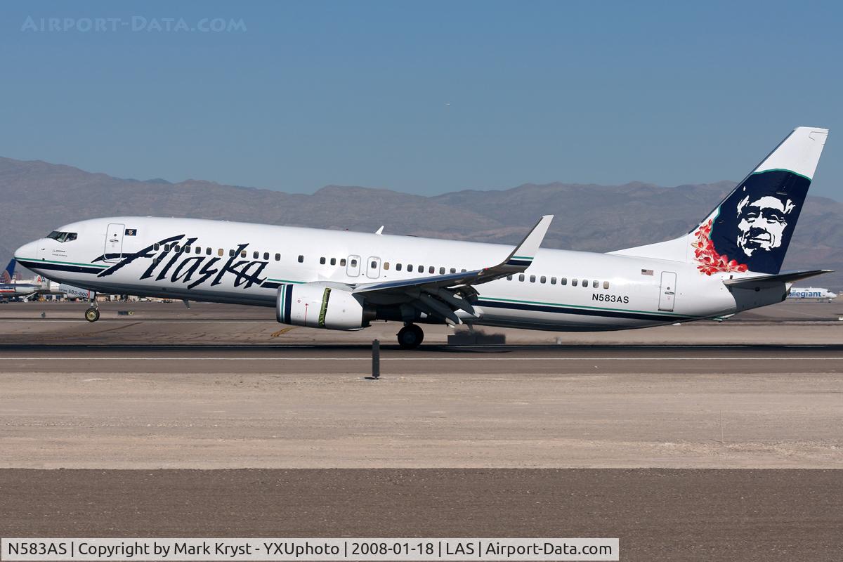 N583AS, 2007 Boeing 737-890 C/N 35681, Landing via RWY25L.