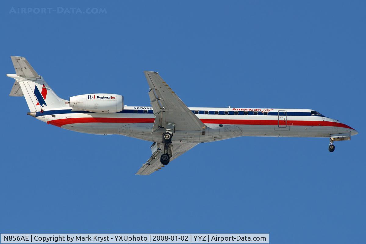 N856AE, 2003 Embraer ERJ-140LR (EMB-135KL) C/N 145748, Short final for RWY05.