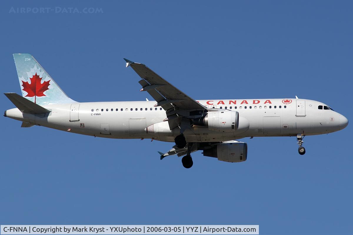 C-FNNA, 1992 Airbus A320-211 C/N 426, Final for RWY05.