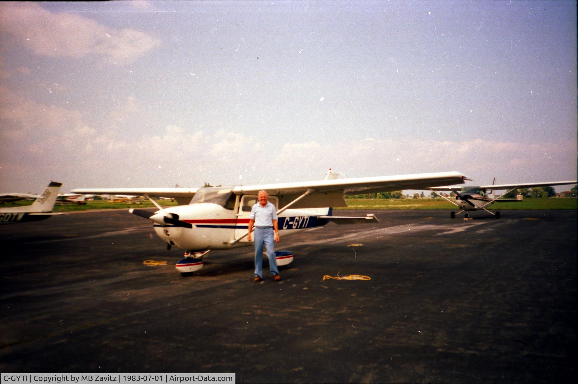 C-GYTI, 1977 Cessna 172N C/N 17268654, Taken at Brampton July 1983 with owner Jack Zavitz