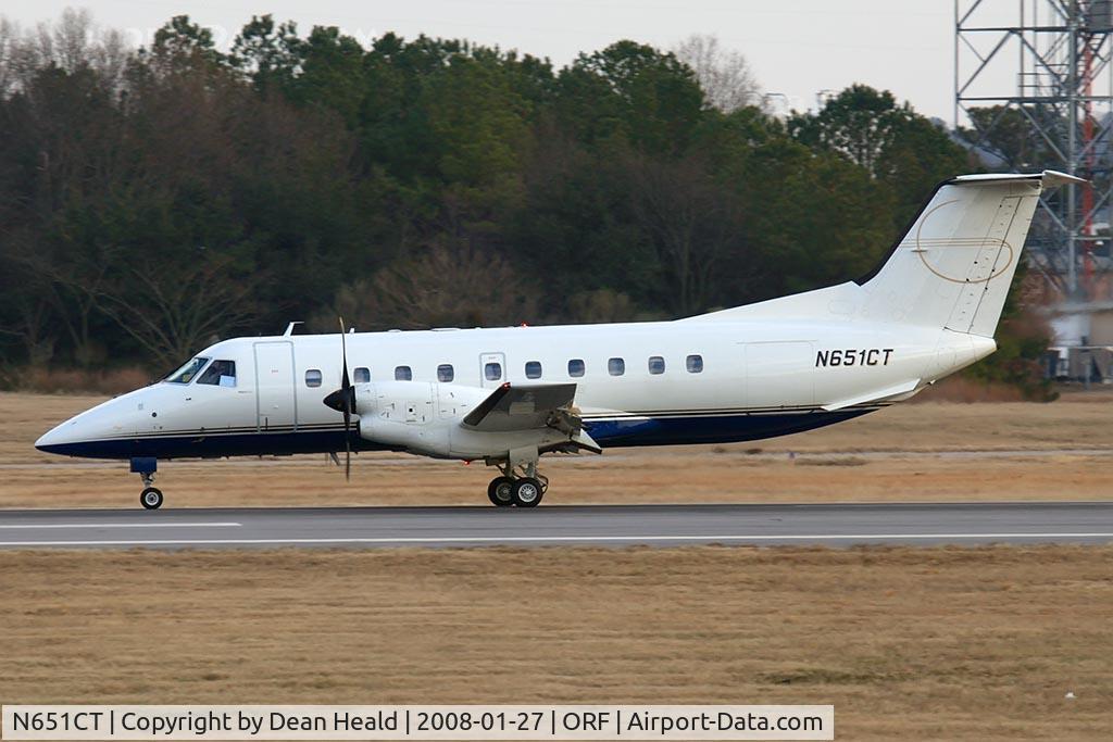 N651CT, Embraer EMB-120ER Brasilia C/N 120.197, N651CT LLC Embraer EMB-120ER N651CT on RWY 5 after arrival from Richmond Int'l (KRIC).