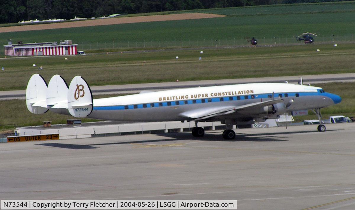 N73544, 1955 Lockheed C-121C Super Constellation (L-1049F) C/N 1049F-4175, Breitling's Constellation is the only Connie I have ever been fortunate enough to see flying , when in landed at Geneve during EBACE 2004