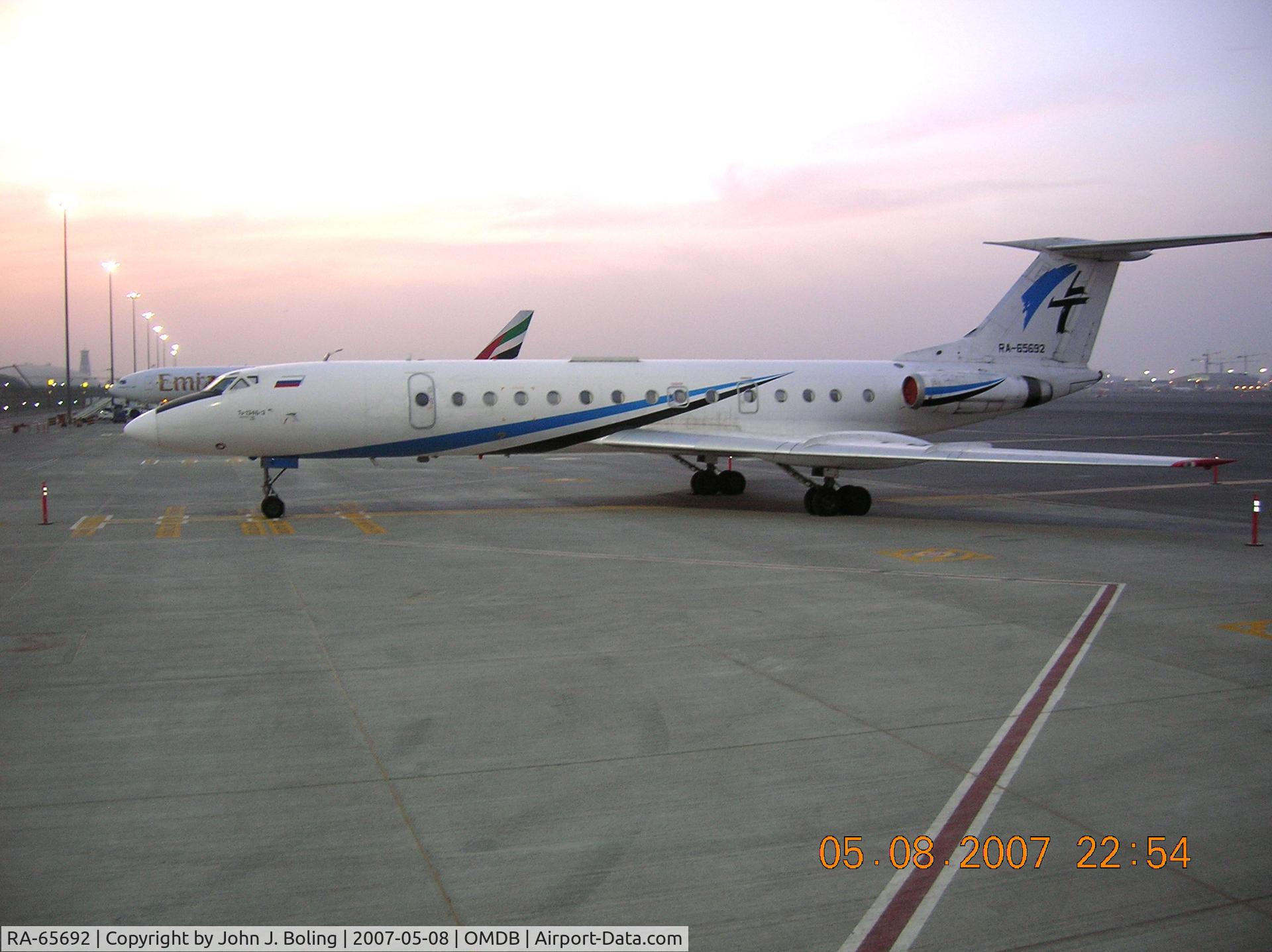RA-65692, 1976 Tupolev Tu-134A C/N 49875, Tupolev TU-134B-3 on transit ramp at Dubai