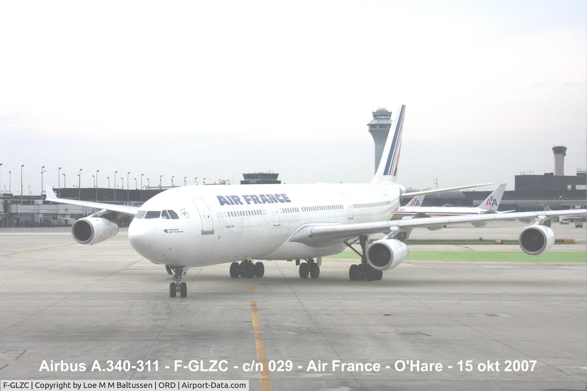 F-GLZC, 1993 Airbus A340-312 C/N 029, Heading for Terminal-2